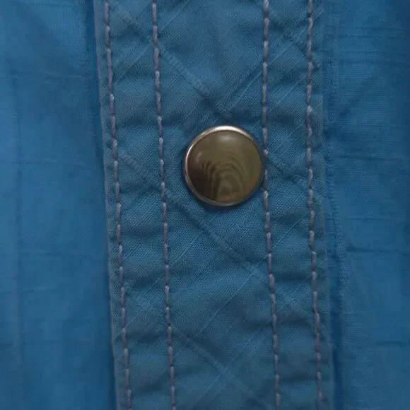 Wrangler TwentyX 20X Mens XLT Western Shirt Blue Rodeo Button Up - Picture 7 of 9